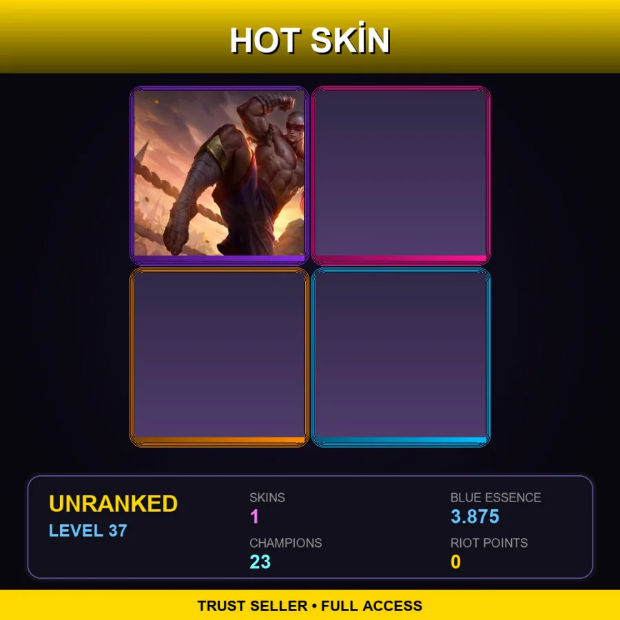 TR | Lv37 | Unranked | 1 Skin | 23 Champ — LoL account