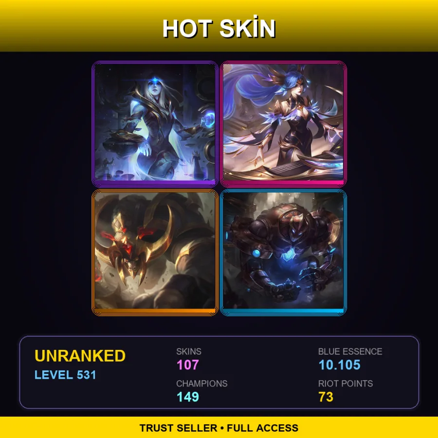 LAN | Lv531 | Unranked | 107 Skin | 149 Champ