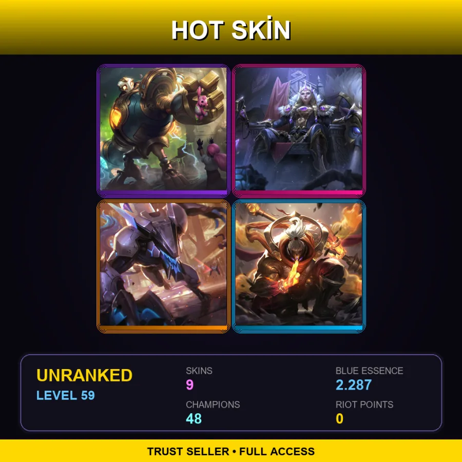 LAN | Lv59 | Unranked | 9 Skin | 48 Champ
