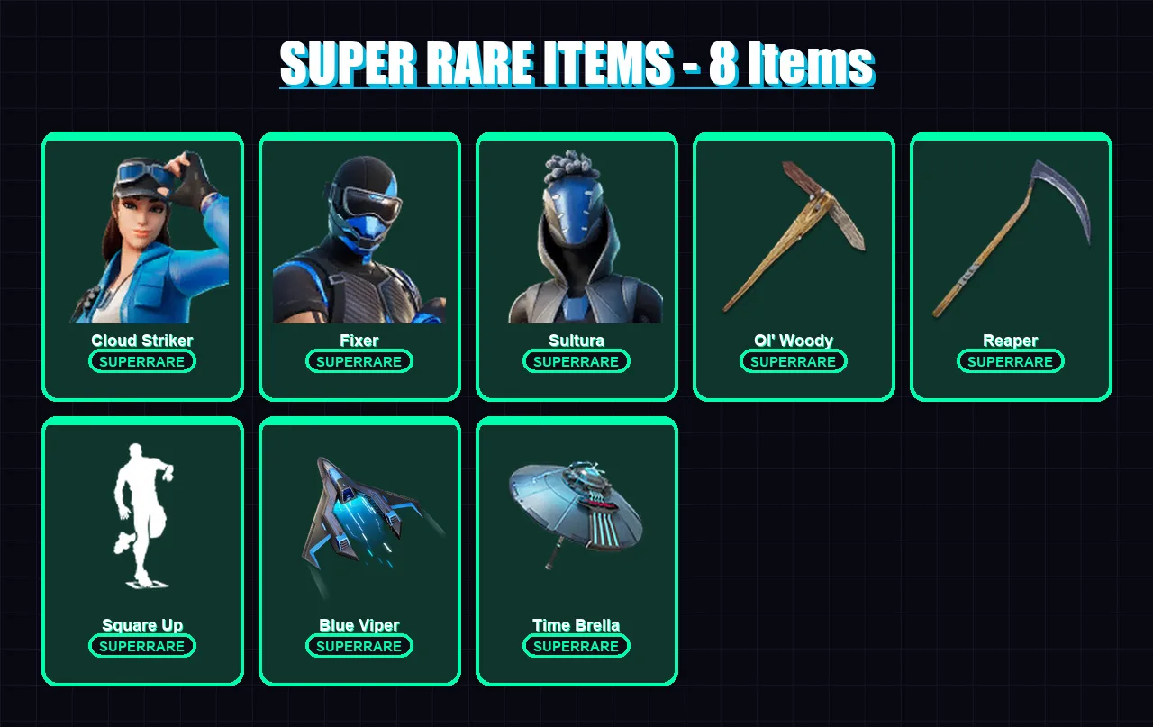 [PS4/PS5/XBOX/PC] | Cloud Striker | Fixer | Sultura | Deadpool | Torin | 102 skin | 129 pickaxe | 101 emote | 93 glider | Lv1489