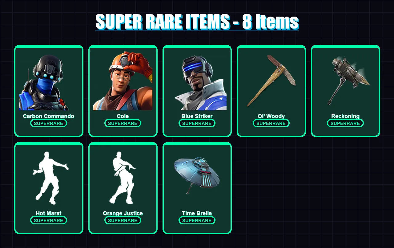 [PC/XBOX/PSN] | Carbon Commando | Cole | Blue Striker | Omega | Blackheart | 142 skin | 146 pickaxe | 152 emote | 140 glider | Lv2815 — Fortnite account