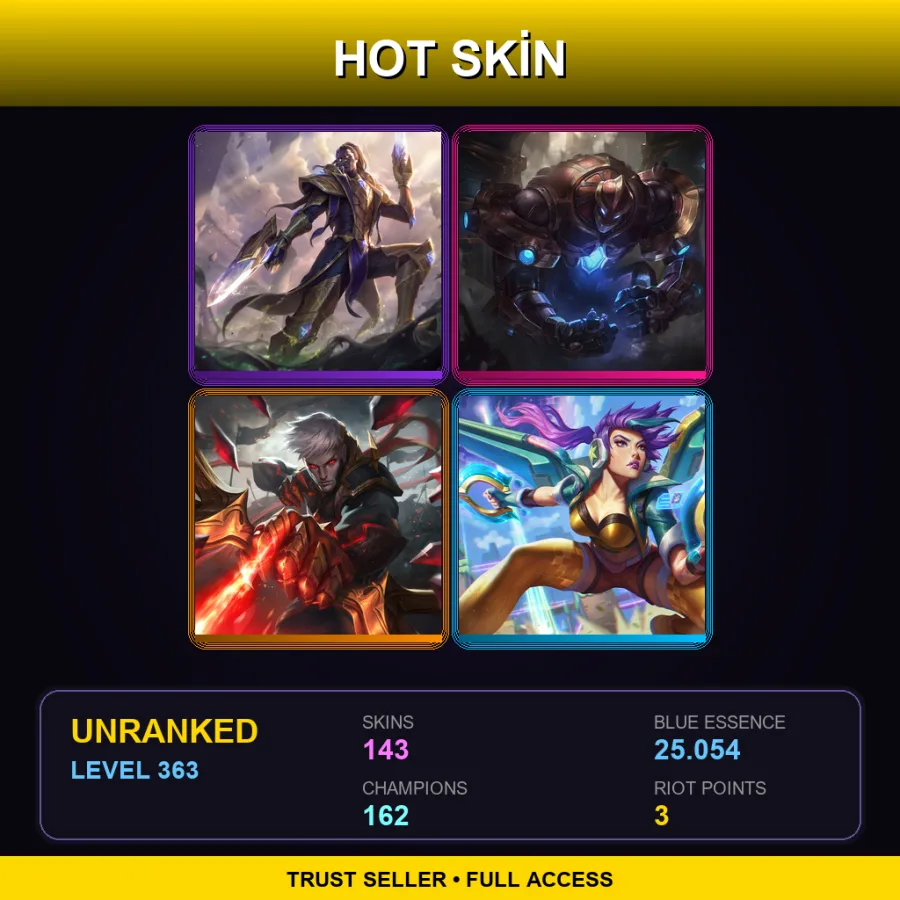 SG | Lv363 | Unranked | 143 Skin | 162 Champ