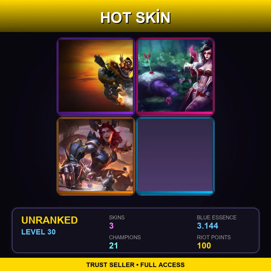 LAS | Lv30 | Unranked | 3 Skin | 21 Champ