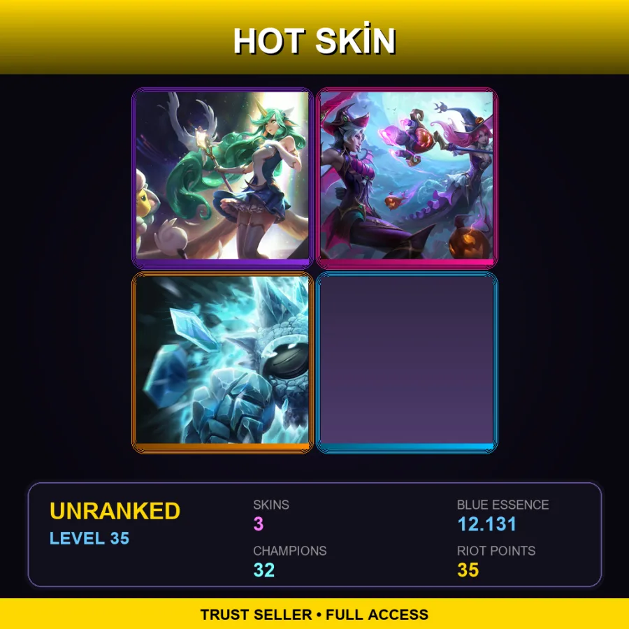 RU | Lv35 | Unranked | 3 Skin | 32 Champ