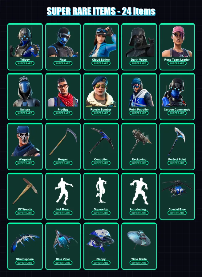 [PC/XBOX/PSN] | Trilogy | Fixer | Cloud Striker | Darth Vader | Rose Team Leader | 234 skin | 240 pickaxe | 188 emote | 198 glider | Lv2793