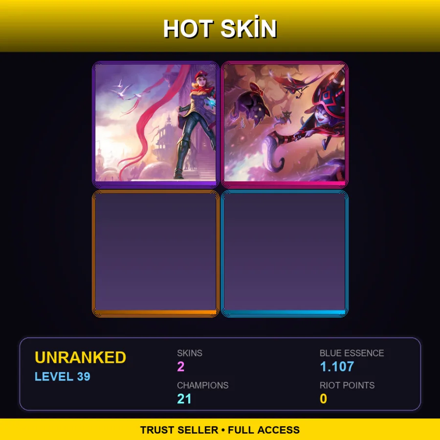 LAN | Lv39 | Unranked | 2 Skin | 21 Champ