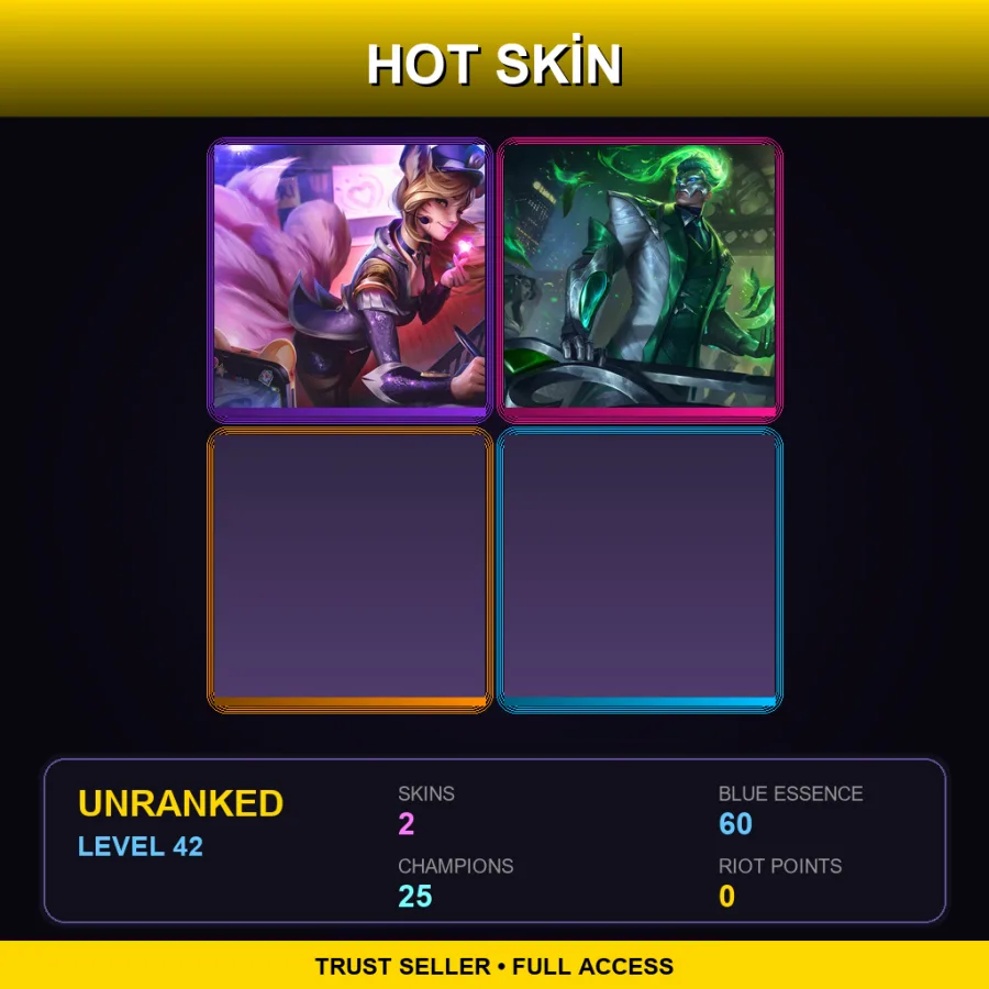 NA | Lv42 | Unranked | 2 Skin | 25 Champ — Debonair Brand