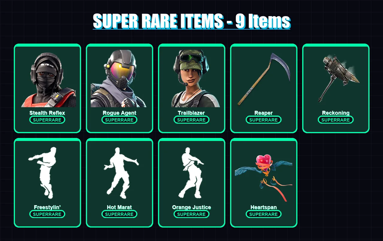 [PC/XBOX/PSN] | Stealth Reflex | Rogue Agent | Trailblazer | Drift | Enforcer | 47 skin | 38 pickaxe | 54 emote | 51 glider | Lv851
