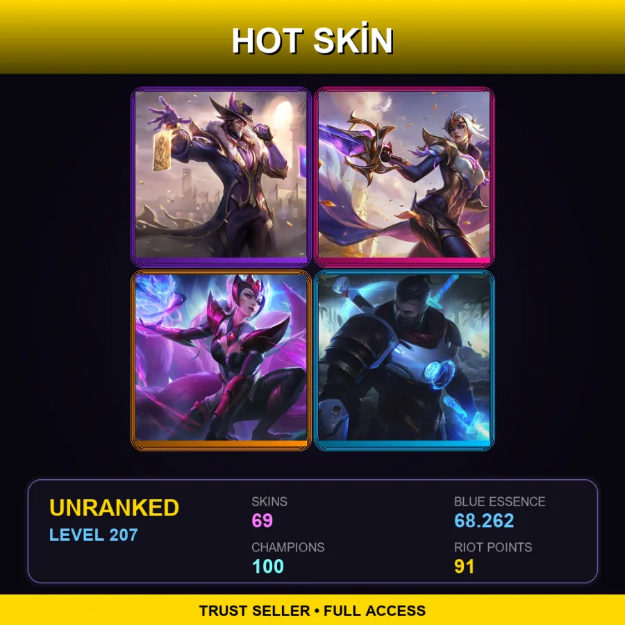 EUNE | Lv207 | Unranked | 69 Skin | 100 Champ with Amumu