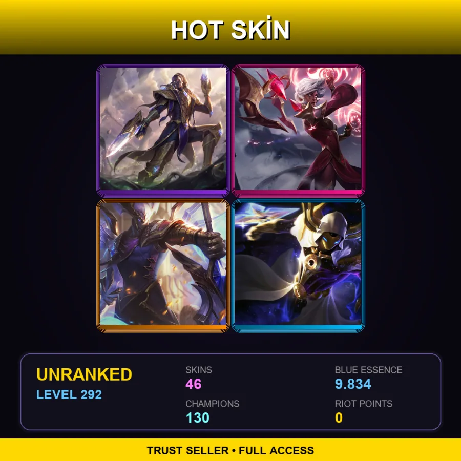LAS | Lv292 | Unranked | 46 Skin | 130 Champ