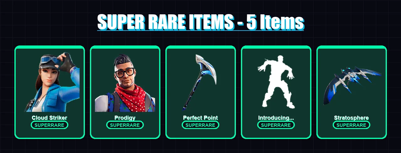 [PC/XBOX/PSN] | Cloud Striker | Prodigy | The Origin | The Imagined | Prowler | 13 skin | 17 pickaxe | 17 emote | 27 glider | Lv249