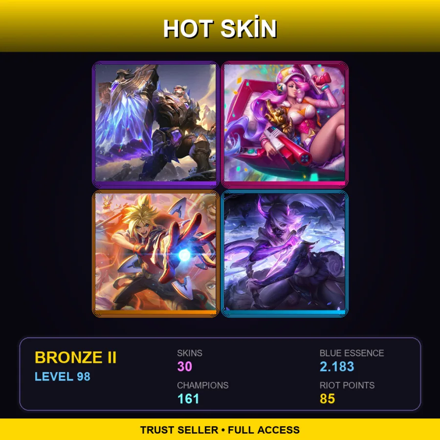 LAN | Lv98 | Bronze II | 30 Skin | 161 Champ