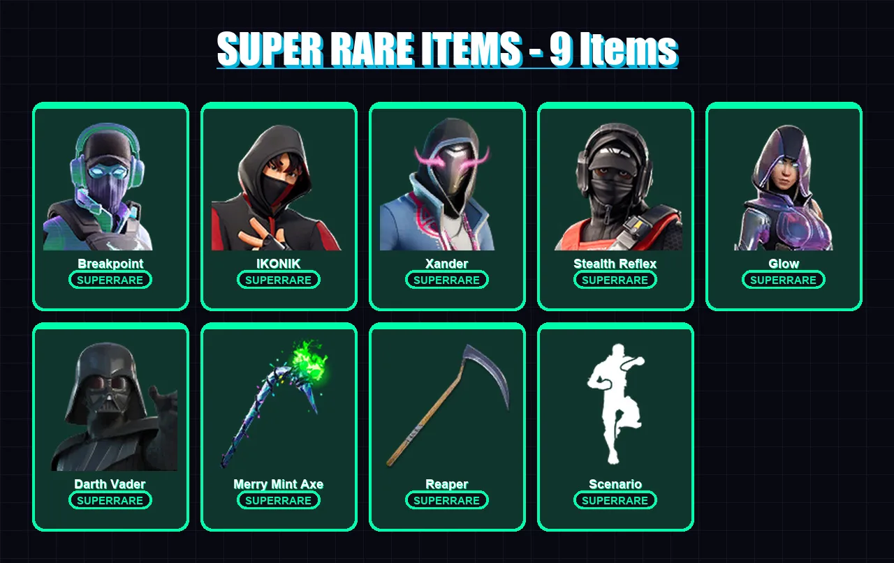 [PC/XBOX/PSN] | Breakpoint | IKONIK | Xander | Stealth Reflex | Glow | 94 skin | 102 pickaxe | 103 emote | 91 glider | Lv1402