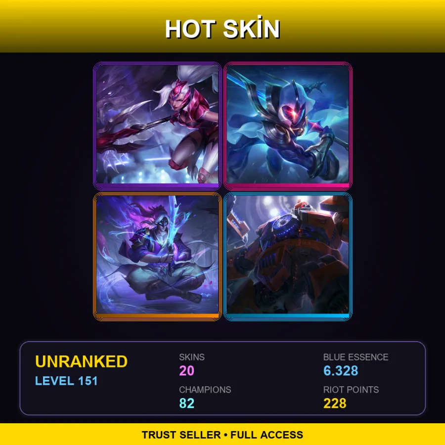 NA | Lv151 | Unranked | 20 Skin | 82 Champ — Unranked / Smurf League of Legends