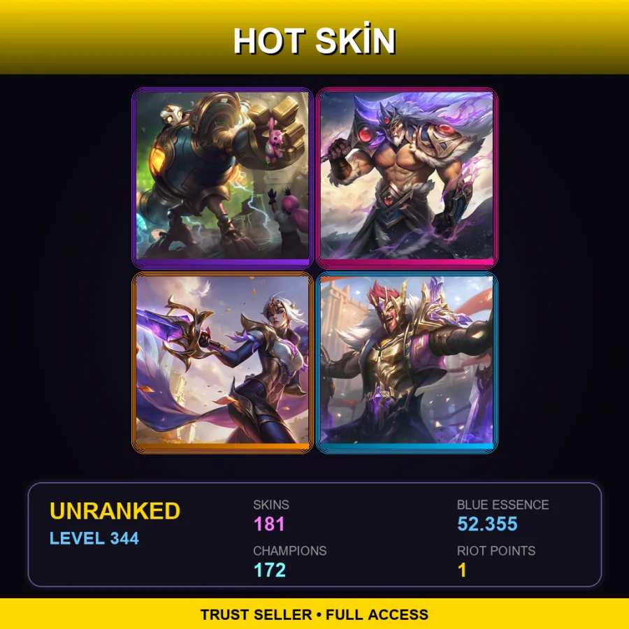 SG | Lv344 | Unranked | 181 Skin | 172 Champ
