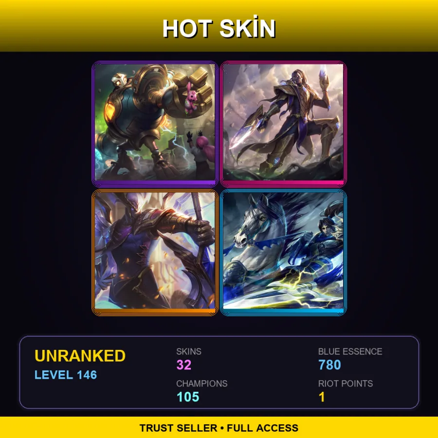 EUNE | Lv146 | Unranked | 32 Skin | 105 Champ