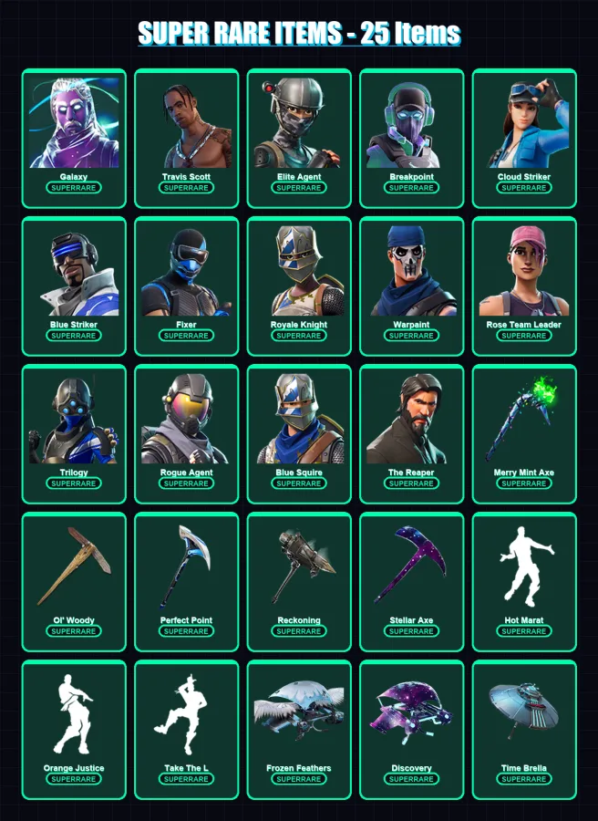[PS4/PS5/XBOX/PC] | Galaxy | Travis Scott | Elite Agent | Breakpoint | Cloud Striker | 144 skin | 107 pickaxe | 94 emote | 101 glider | Lv1561
