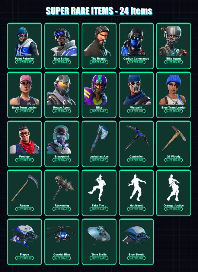 [PS4/PS5/XBOX/PC] | Point Patroller | Blue Striker | The Reaper | 169 skin | Lv2188