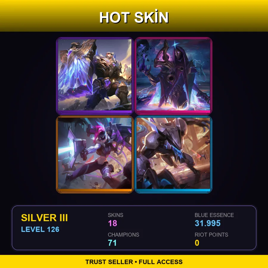 NA | Lv126 | Silver III | 18 Skin | 71 Champ