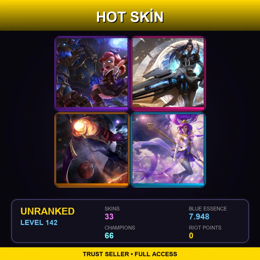 SG | Lv142 | Unranked | 33 Skin | 66 Champ