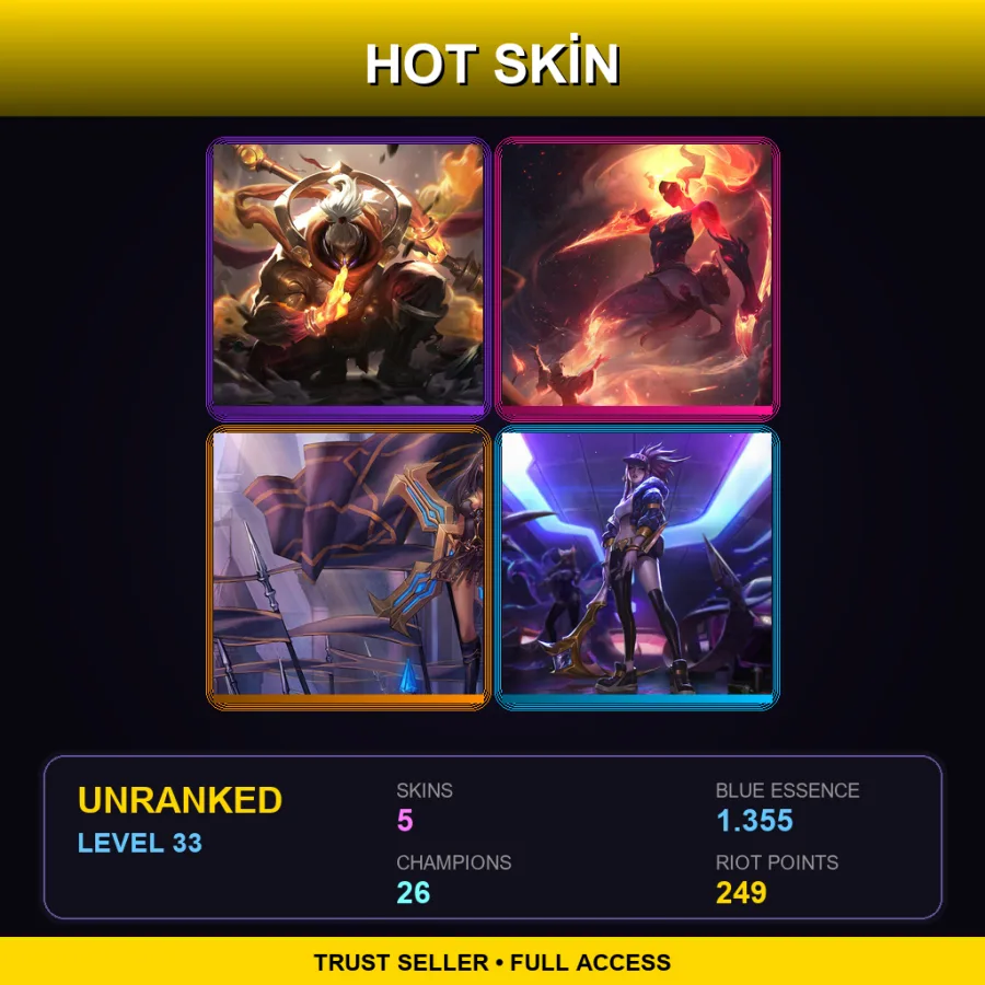 NA | Lv33 | Unranked | 5 Skin | 26 Champ
