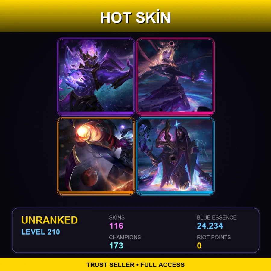 VN | Lv210 | Unranked | 116 Skin | 173 Champ — Arcane Enforcer Caitlyn