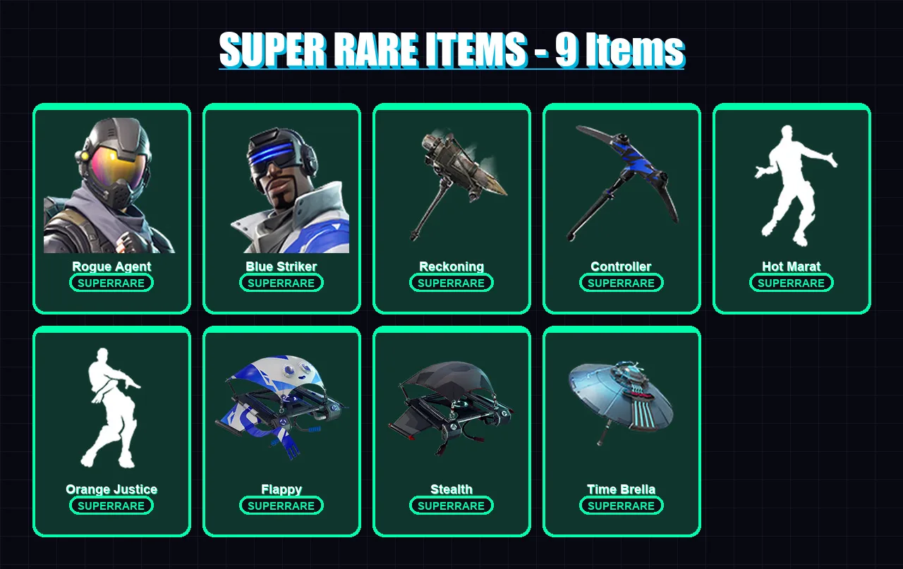 [PC/XBOX/PSN] | Rogue Agent | Blue Striker | Valor | Calamity | Catalyst | 57 skin | 51 pickaxe | 60 emote | 62 glider | Lv1015
