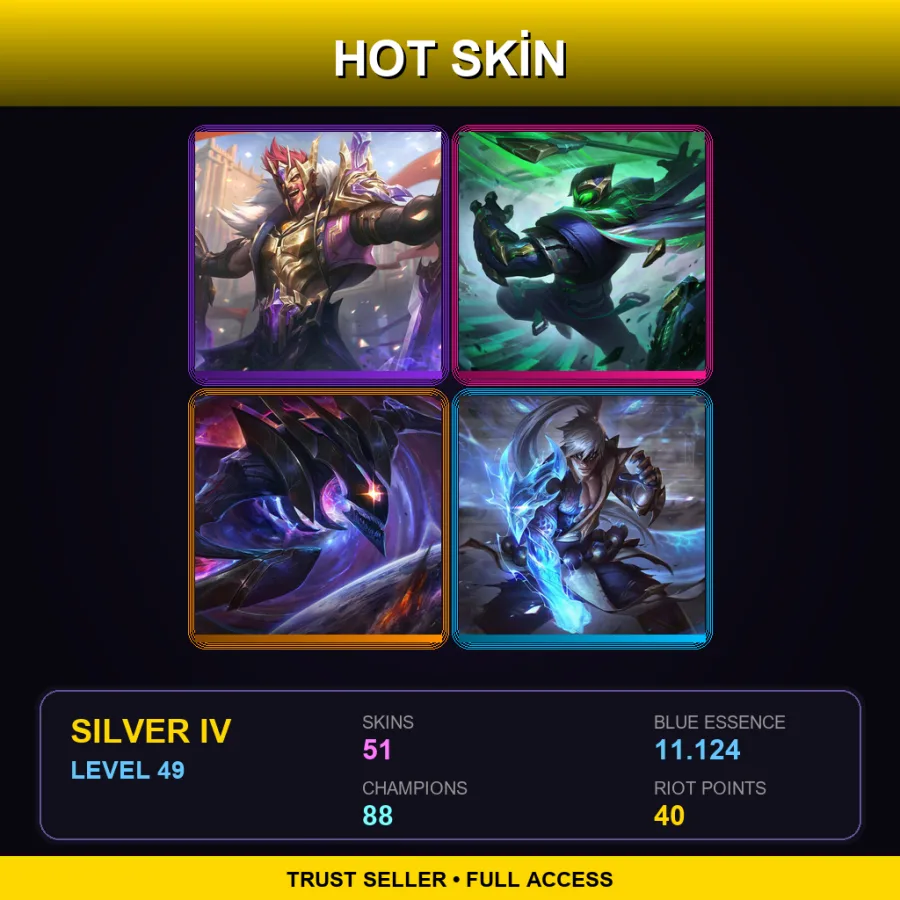 EUW | Lv49 | Silver IV | 51 Skin | 88 Champ