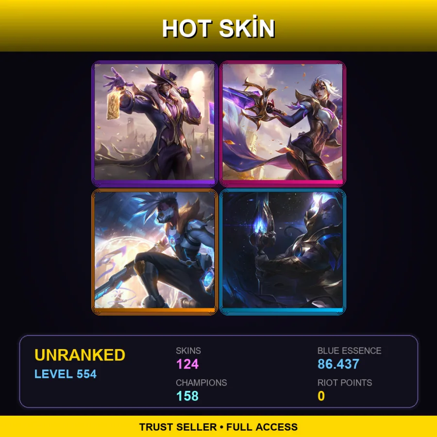 LAS | Lv554 | Unranked | 124 Skin | 158 Champ — Cosmic Charger Hecarim