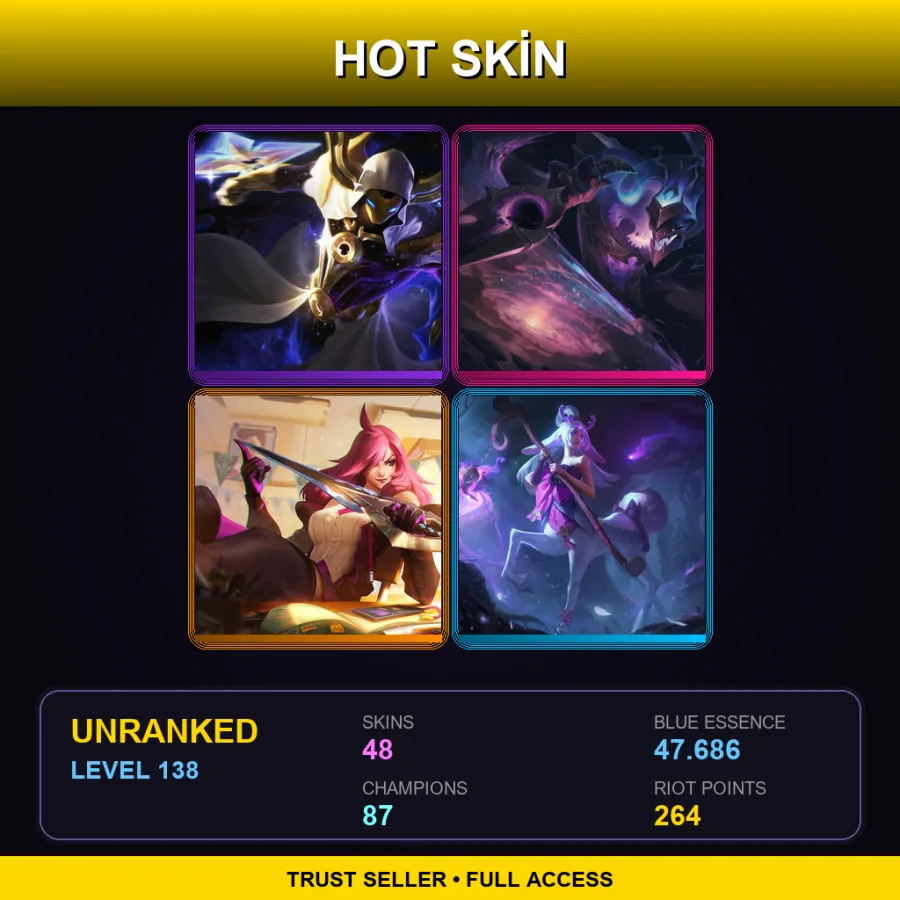 EUNE | Lv138 | Unranked | 48 Skin | 87 Champ — Fright Night Annie