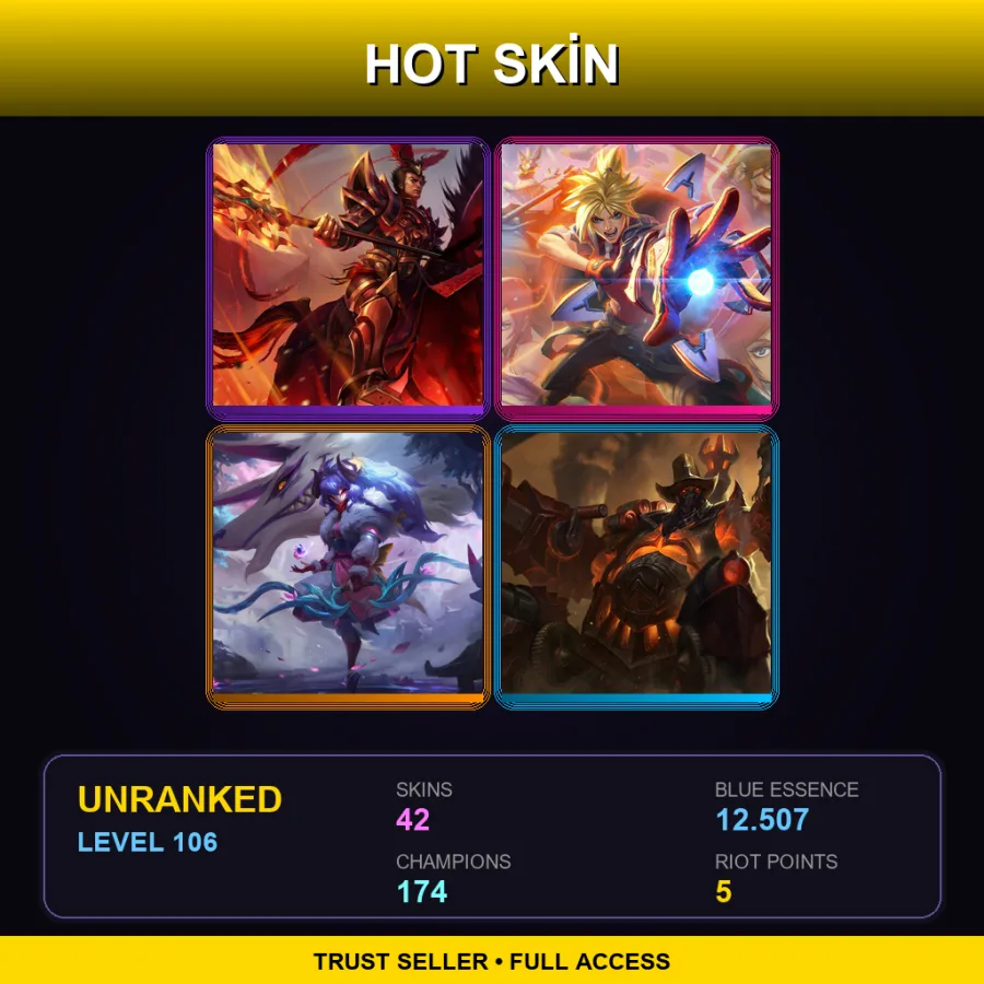 VN | Lv106 | Unranked | 42 Skin | 174 Champ