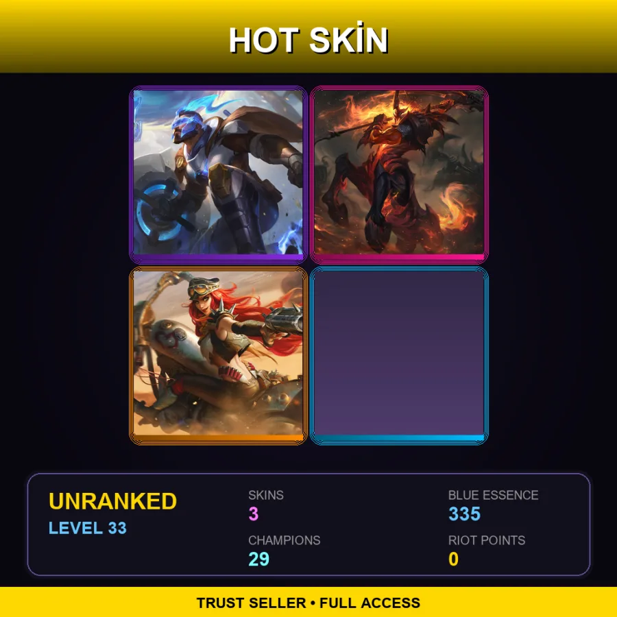 LAN | Lv33 | Unranked | 3 Skin | 29 Champ