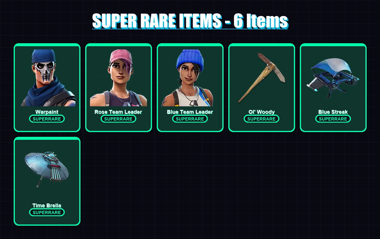 [PC/XBOX] | Warpaint | Rose Team Leader | Blue Team Leader | Deadpool | Rox | 111 skin | 126 pickaxe | 90 emote | 100 glider | Lv1387 — Fortnite account