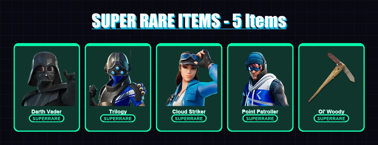 [PC] | Darth Vader | Trilogy | Cloud Striker | Point Patroller | Blackheart | 75 skin | 129 pickaxe | 101 emote | 102 glider | Lv1340