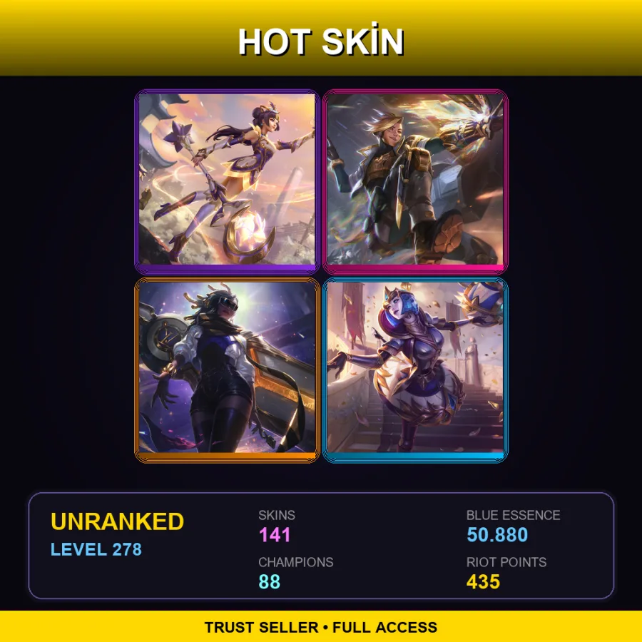 BR | Lv278 | Unranked | 141 Skin | 88 Champ