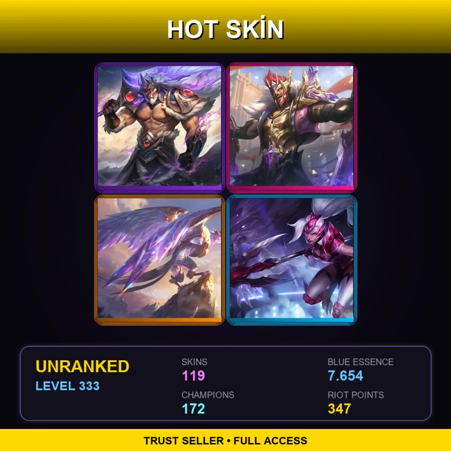 LAS | Lv333 | Unranked | 119 Skin | 172 Champ