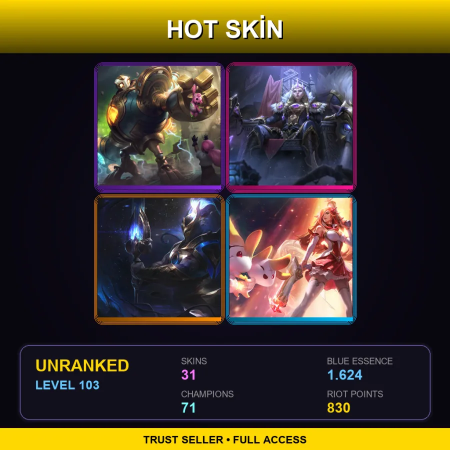 LAN | Lv103 | Unranked | 31 Skin | 71 Champ — Demacia Vice Garen