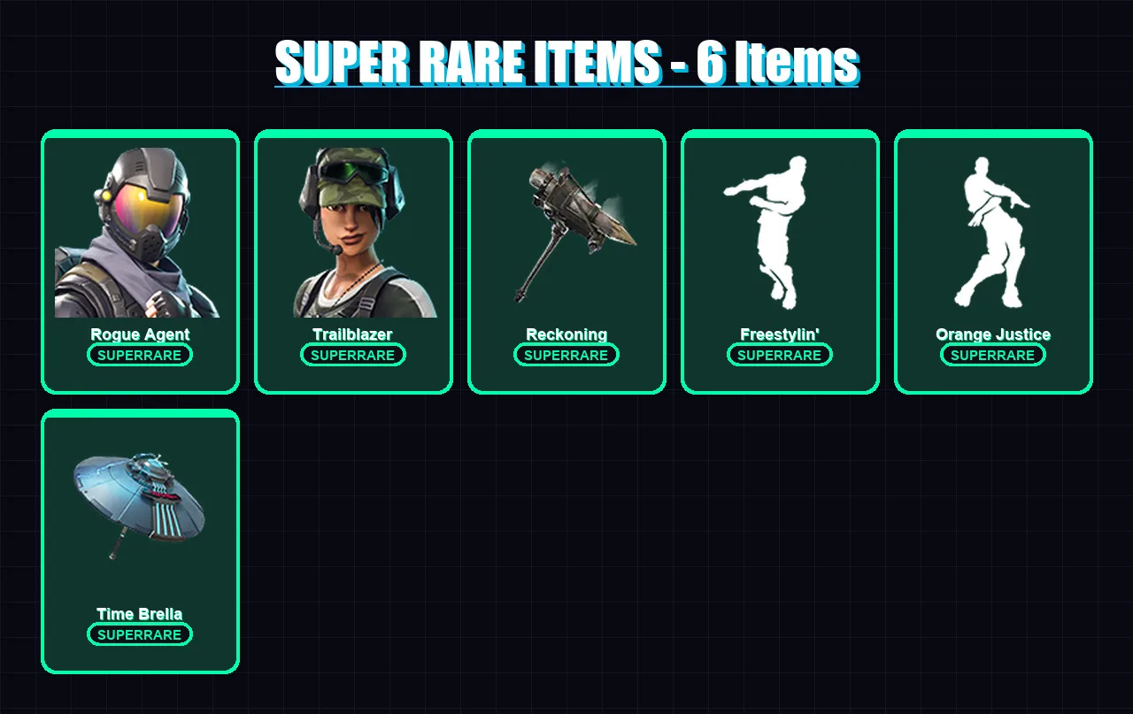 [PC/PSN] | Rogue Agent | Trailblazer | Hybrid | Spectra Knight | Ragnarok | 69 skin | 67 pickaxe | 54 emote | 56 glider | Lv608 — Fortnite account