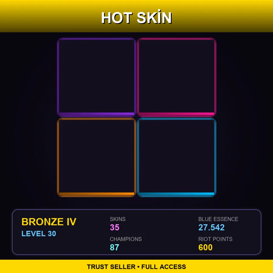 EUW | Lv30 | Bronze IV | 35 Skin | 87 Champ