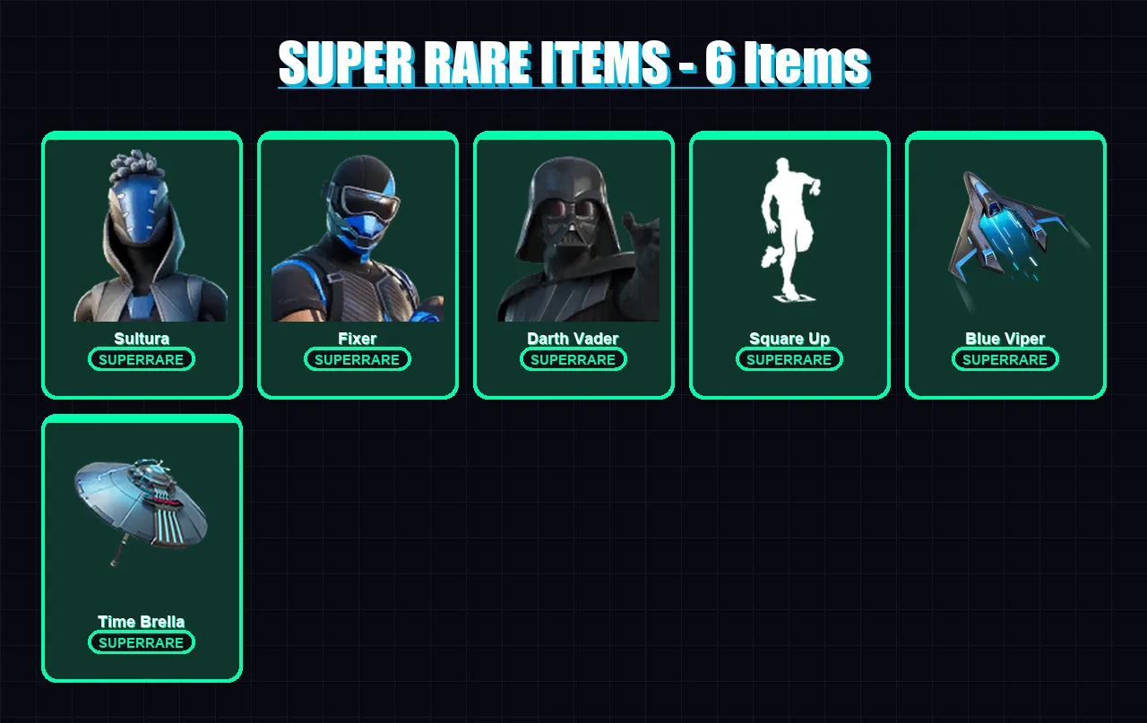 [PC/XBOX/PSN] | Sultura | Fixer | Darth Vader | The Foundation | Joey | 60 skin | 74 pickaxe | 60 emote | 69 glider | Lv1232
