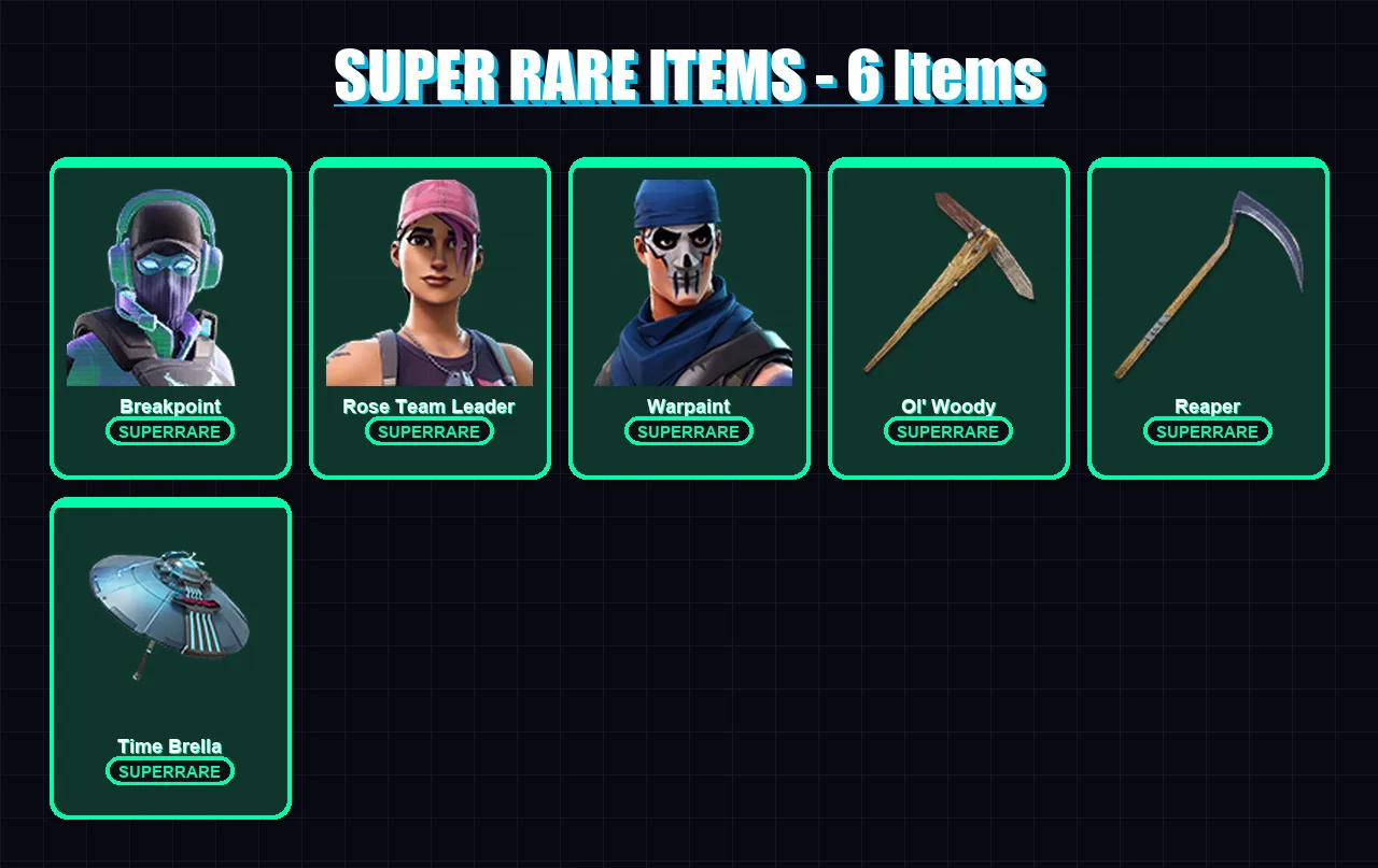 [PC/PSN] | Breakpoint | Rose Team Leader | Warpaint | Kymera | Menace | 202 skin | 187 pickaxe | 136 emote | 139 glider | Lv2071