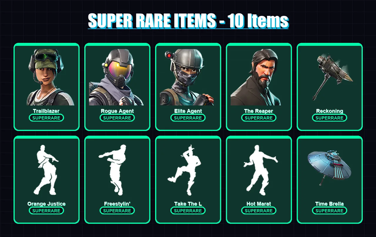 [PC/XBOX/PSN] | Trailblazer | Rogue Agent | Elite Agent | The Reaper | Spectra Knight | 72 skin | 64 pickaxe | 61 emote | 57 glider | Lv762