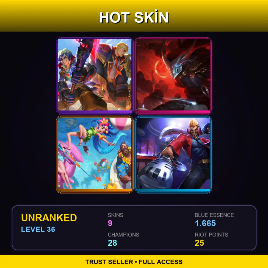 EUNE | Lv36 | Unranked | 9 Skin | 28 Champ