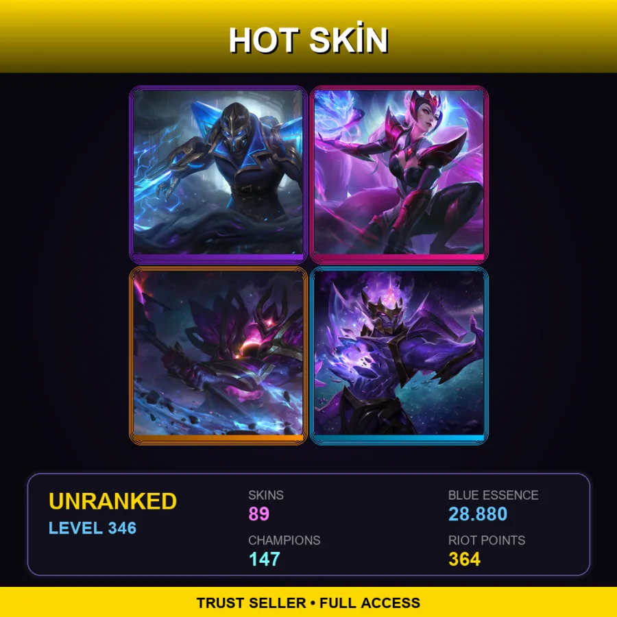 LAN | Lv346 | Unranked | 89 Skin | 147 Champ