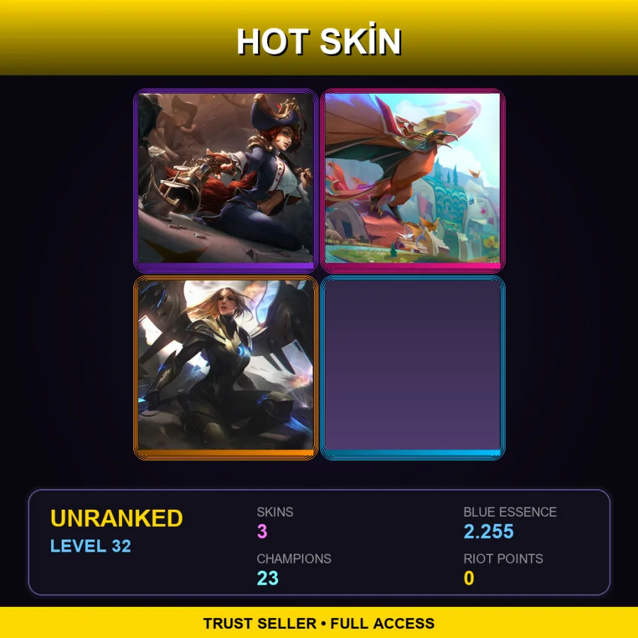 LAN | Lv32 | Unranked | 3 Skin | 23 Champ