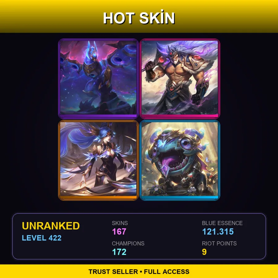 VN | Lv422 | Unranked | 167 Skin | 172 Champ with Ashe