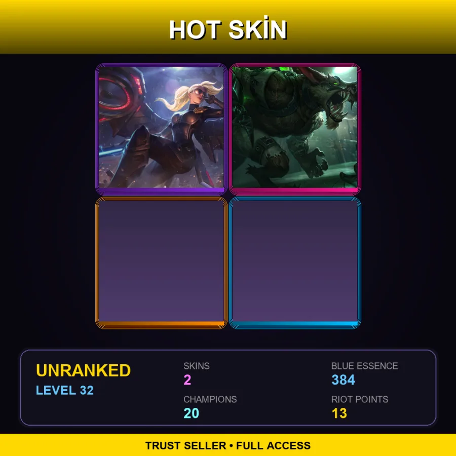 EUNE | Lv32 | Unranked | 2 Skin | 20 Champ — LoL account