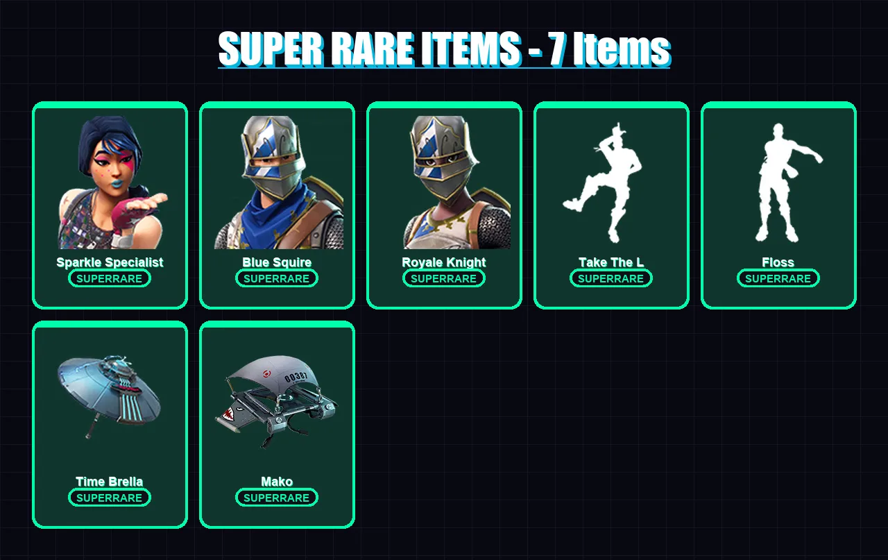 [PS4/PS5/XBOX/PC] | Sparkle Specialist | Blue Squire | Royale Knight | Carbide | Battlehawk | 8 skin | 10 pickaxe | 13 emote | 16 glider | Lv267