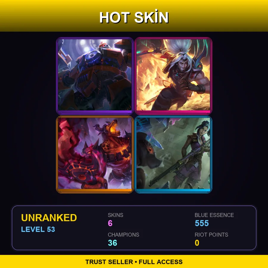 BR | Lv53 | Unranked | 6 Skin | 36 Champ
