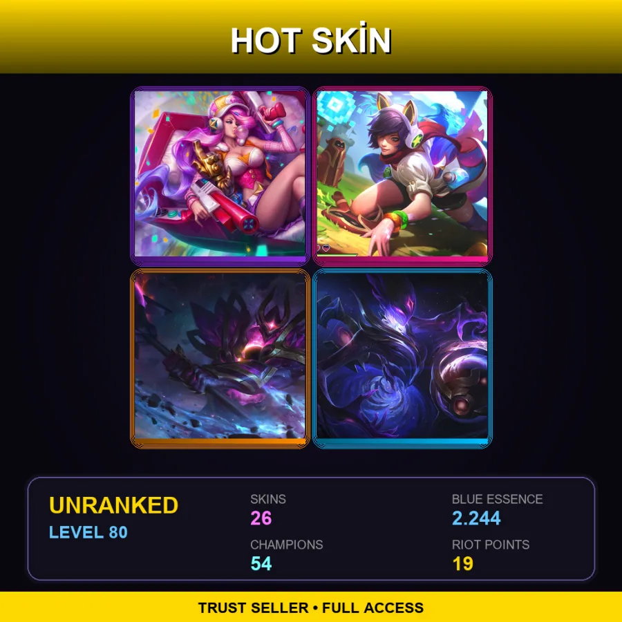 VN | Lv80 | Unranked | 26 Skin | 54 Champ